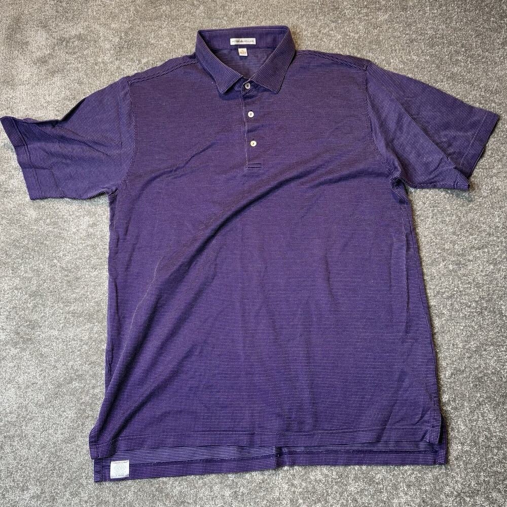 Peter Millar Purple Microstripe Polo Shirt Men’s XL Cotton Golf Casual